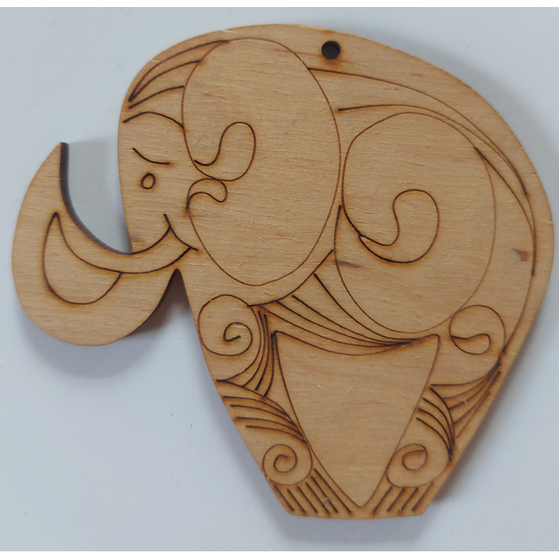 Розмальовка на фанері, Кулон. Слон.
