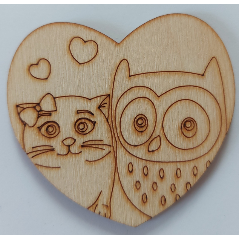 Розмальовка на фанері, Магніт на холодильник Сови