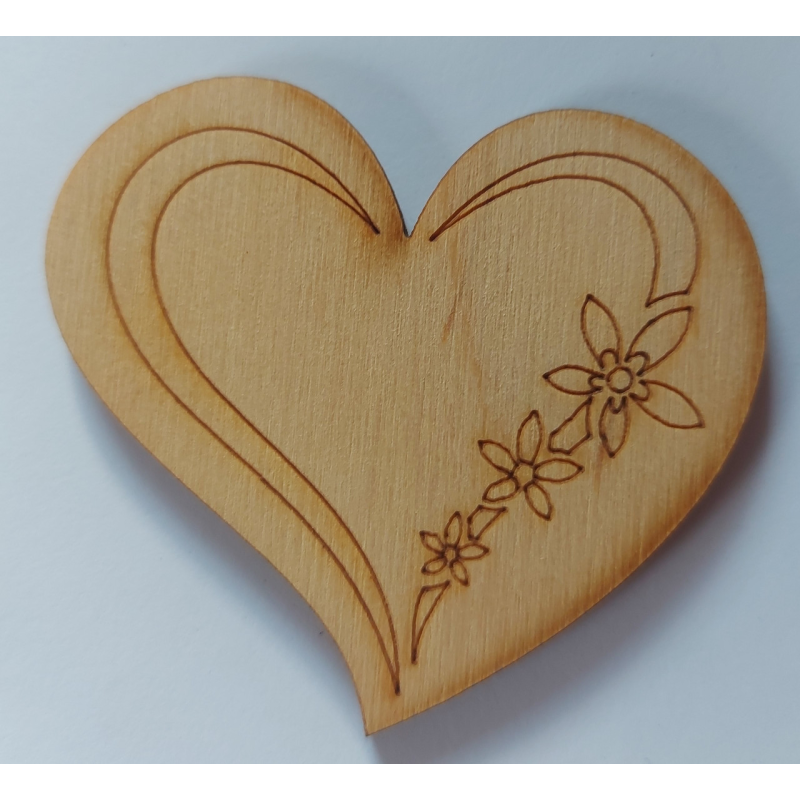 Розмальовка на фанері, Магніт на холодильник. Серце.