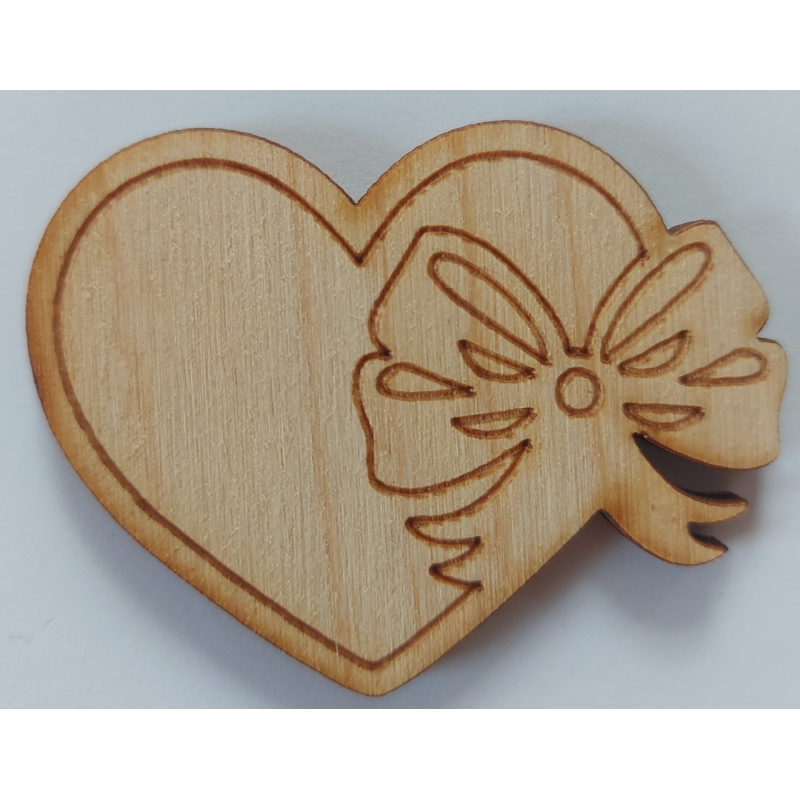 Розмальовка на фанері, Магніт на холодильник. Серце.