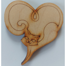 Розмальовка на фанері, Магніт на холодильник. Серце.