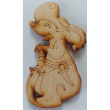 Розмальовка на фанері, Магніт на холодильник. Щур пірат