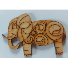 Розмальовка на фанері, Магніт на холодильник. Райдужний слон