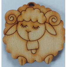 Розмальовка на фанері, Кулон. Овечка.