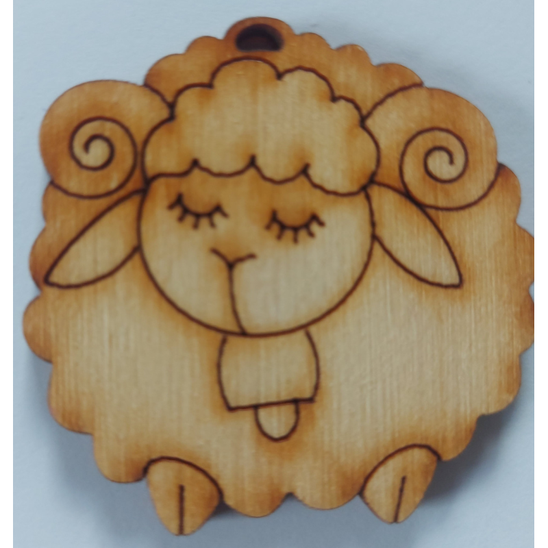 Розмальовка на фанері, Кулон. Овечка.