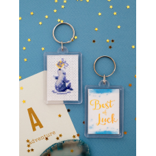 Набір-брелок з акриловою рамкою для вишивання хрестиком на канві “Тюлень“
