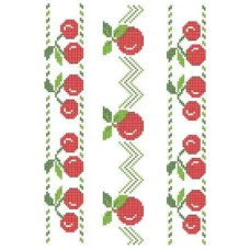 Схема для вишивання бісером на водорозчинному флізеліні для вишивання. Вишни..