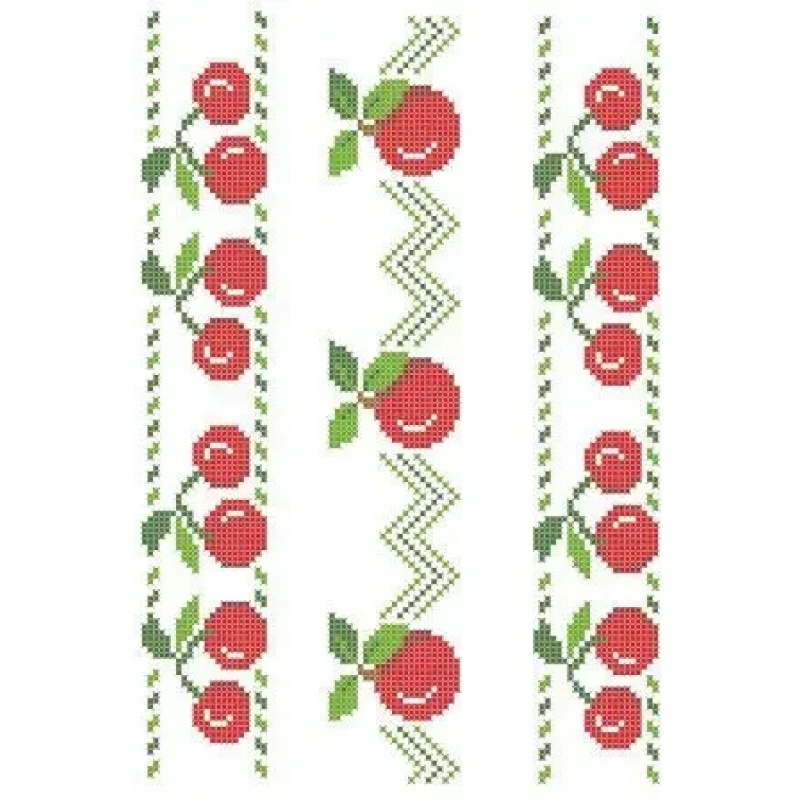 Схема для вишивання бісером на водорозчинному флізеліні для вишивання. Вишни.. Схема для вишивання бісером на водорозчинному флізеліні для вишивання. Вишни..