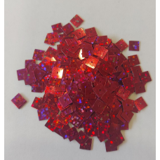 Пайетки квадратные 5,5мм, 100г, красные