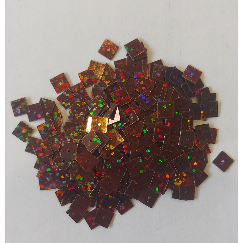 Пайетки квадратные 5,5мм, 100г, коричневый Пайетки квадратные 5,5мм, 100г, коричневый