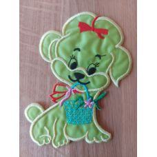 Аплікація для одягу. Цуценя з кошиком