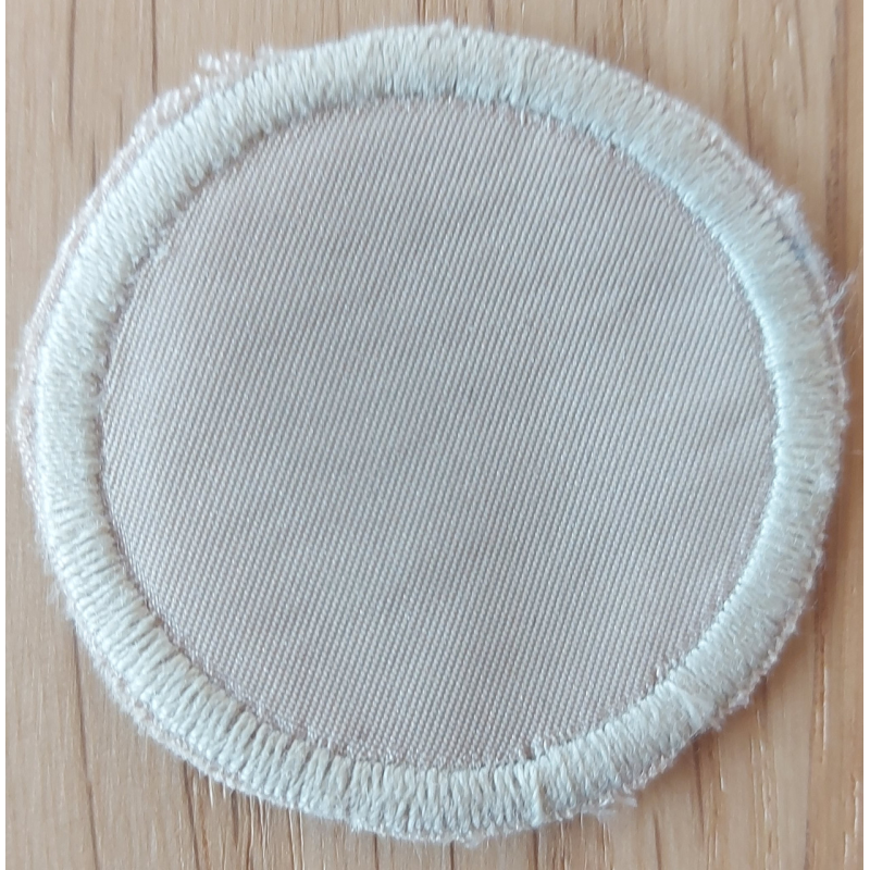 Аплікація для одягу. Латка кругла бежева.