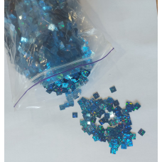 Паєтки квадратні 5,5 мм, 10 г, темно-блакитний