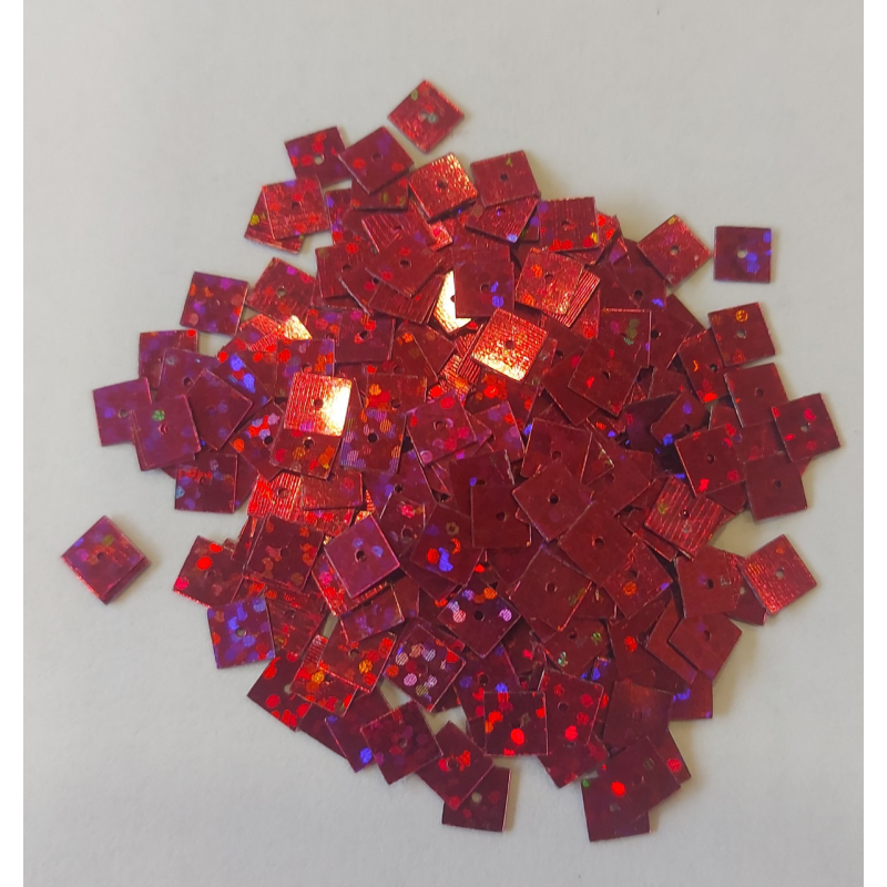 Паєтки квадратні 5,5 мм, 10 г, червоні Паєтки квадратні 5,5 мм, 10 г, червоні