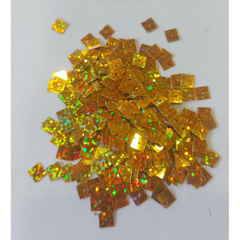 Паєтки квадратні 5,5 мм, 10 г, золотисті Паєтки квадратні 5,5 мм, 10 г, золотисті