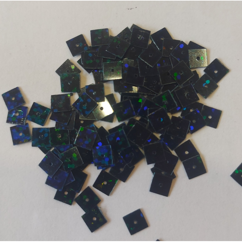 Паєтки квадратні 5,5 мм, 10 г, чорний із темно-синіми домішками Паєтки квадратні 5,5 мм, 10 г, чорний із темно-синіми домішками