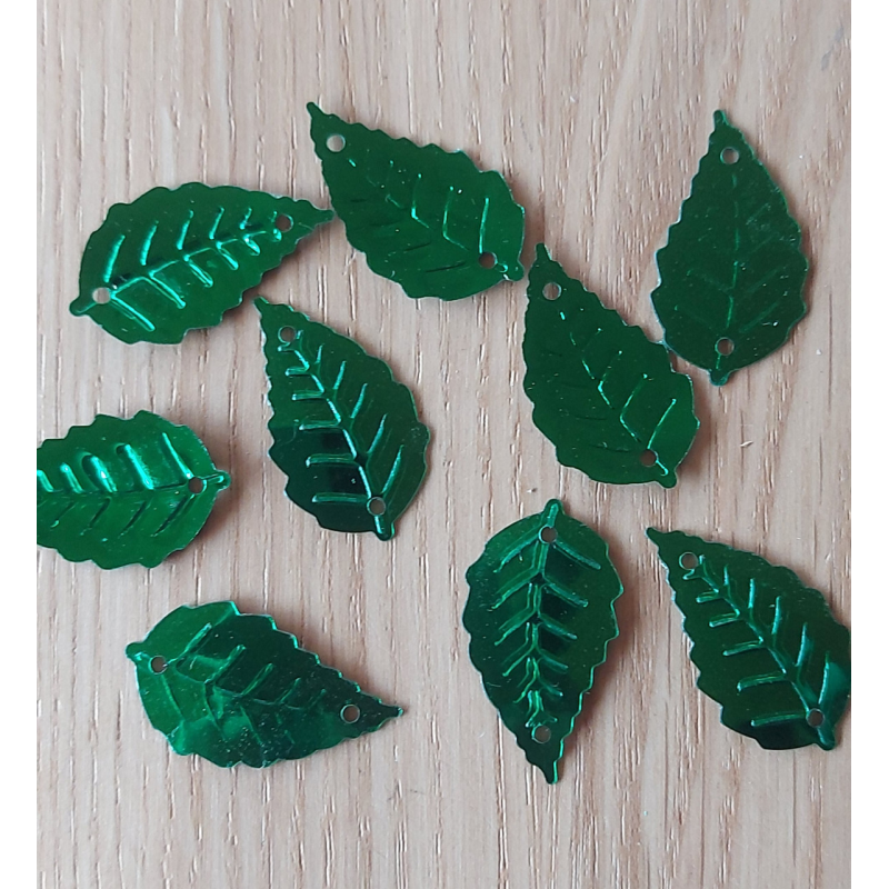 Паєтки листочки зелені, 10 г