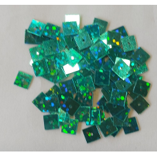 Паєтки квадратні 5,5 мм, 10 г, бірюзові
