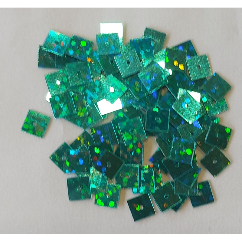 Паєтки квадратні 5,5 мм, 10 г, бірюзові Паєтки квадратні 5,5 мм, 10 г, бірюзові