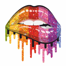 Наклейка для тканини, для одягу. Губи.