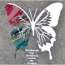 Наклейка для тканини, для одягу світловідбивна. Метелик.