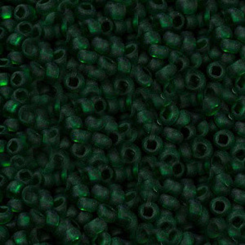 Бісер прозорий матовий темно-зелений 10 г, No10