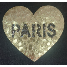 Аплікація клейовий шкірозамінок Paris у серці