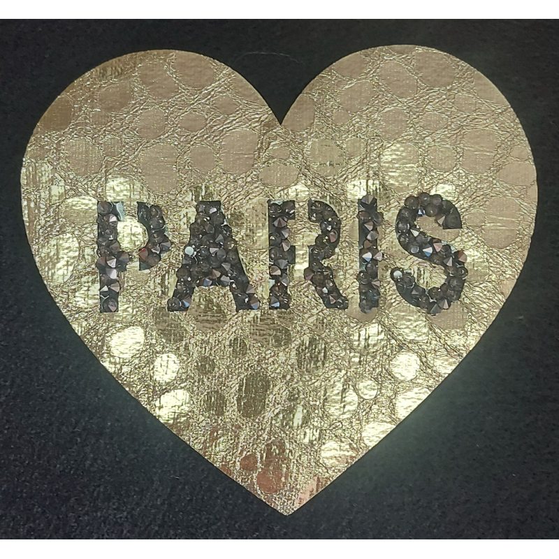 Аплікація клейовий шкірозамінок Paris у серці