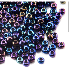 Бісер прозорий райдужний фіолетовий 10 г, No10