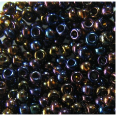 Бісер прозорий, райдужний, коричневий 10 г, No10