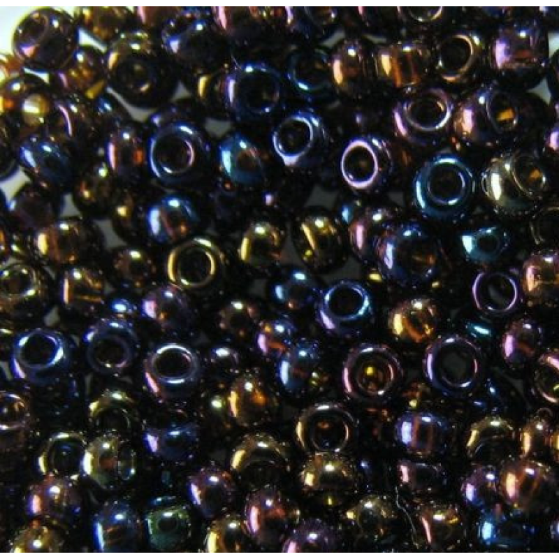 Бісер прозорий, райдужний, коричневий 10 г, No10