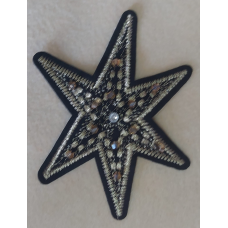 Аплікація клейова вишита Зірка зі стразами