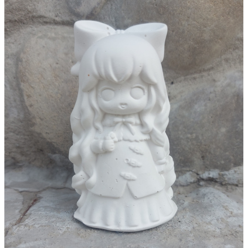 Гіпсова фігурка для розмальовування. Дівчинка з бантом