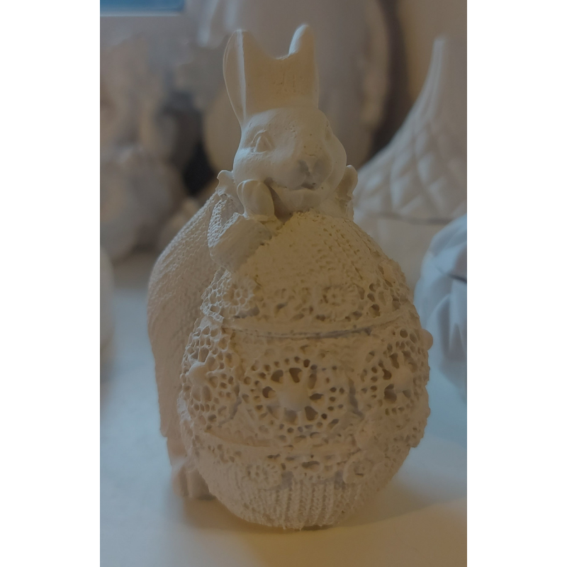 Гіпсова фігурка для розмальовування. Кролик із яйцем. Хлопчик. Гіпсова фігурка для розмальовування. Кролик із яйцем. Хлопчик.