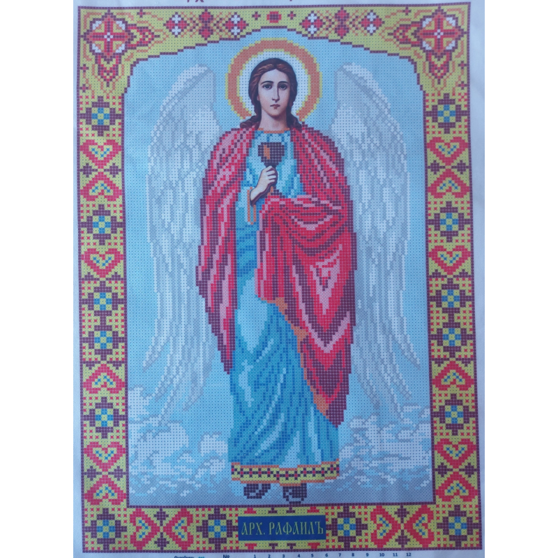 Схема для вишивання бісером ікони. Архангел Рафаїл. Схема для вишивання бісером ікони. Архангел Рафаїл.