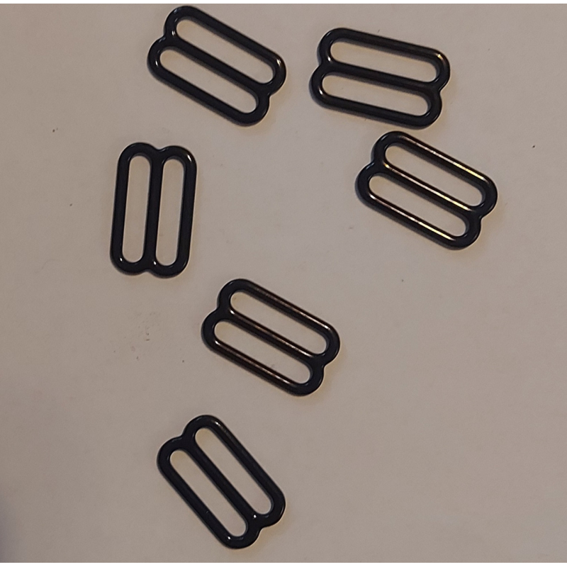 Регулятор для бретелей бюстгальтера 18 мм чорного кольору 10 шт. Регулятор для бретелей бюстгальтера 18 мм чорного кольору 10 шт.