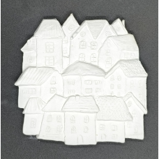 Гіпсове панно для розмальовування. Будиночки