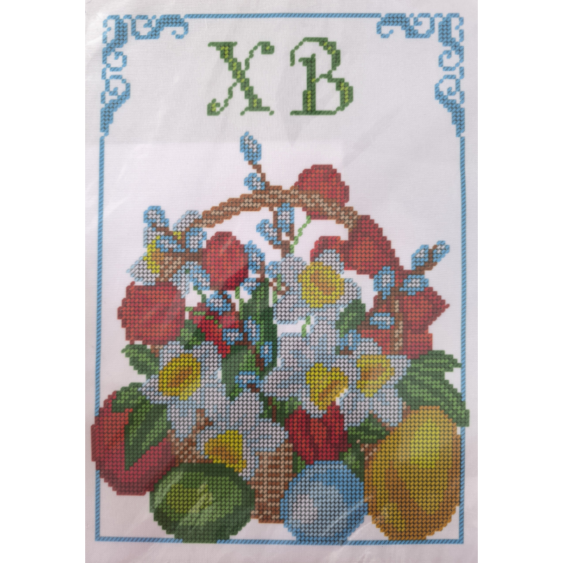 Схема для вишивання бісером. Великодня серветка.