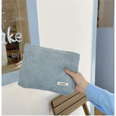 Косметичка вельветова. Блакитна