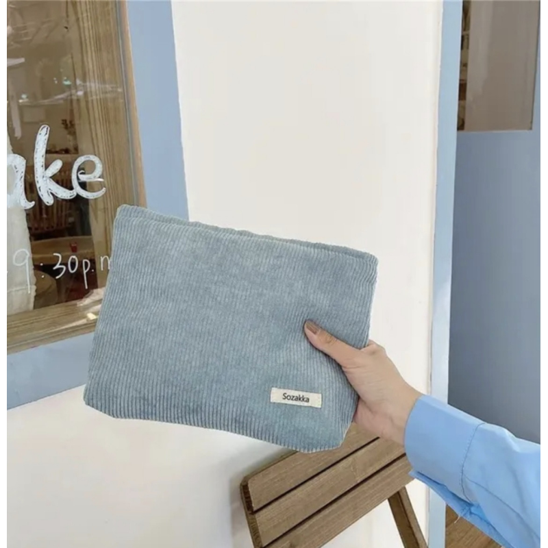 Косметичка вельветова. Блакитна