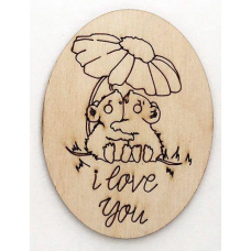 Розмальовка на фанері, Магніт на холодильник LOVE #10