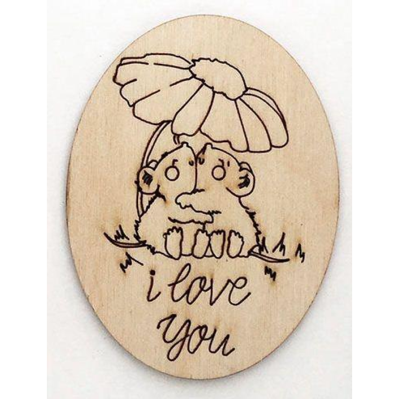 Розмальовка на фанері, Магніт на холодильник LOVE #10