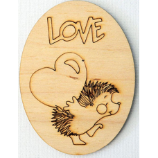 Розмальовка на фанері, Магніт на холодильник LOVE #1