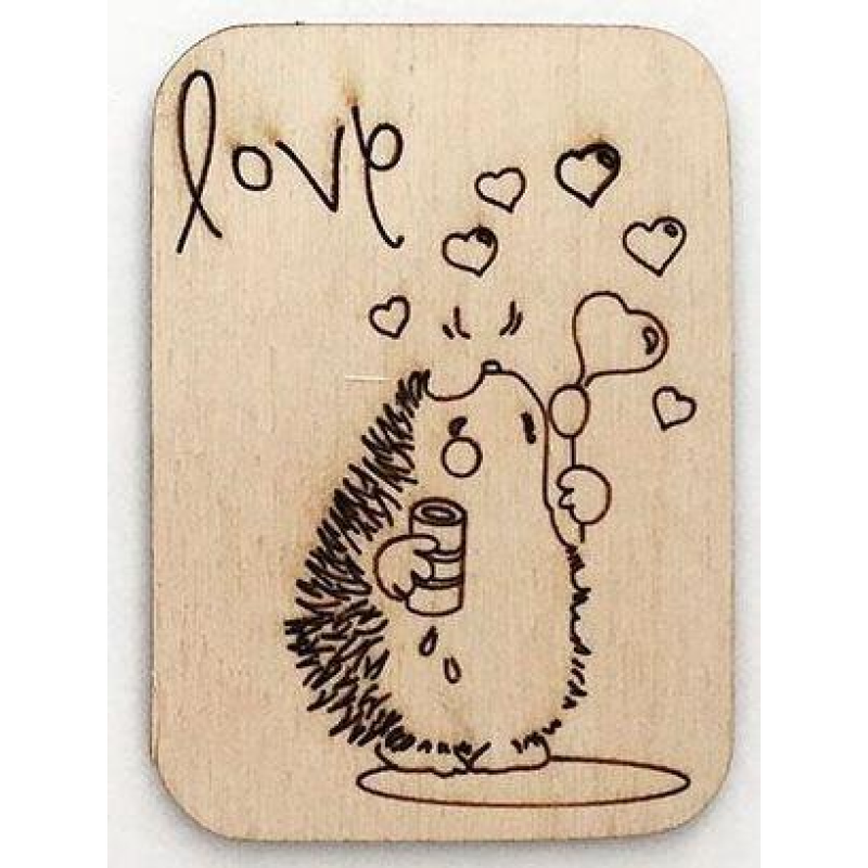 Розмальовка на фанері, Магніт на холодильник LOVE #19