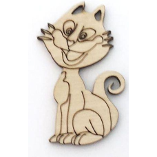 Розмальовка на фанері, Магніт на холодильник Котик