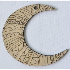 Розмальовка на фанері, Магніт на холодильник півмісяць.