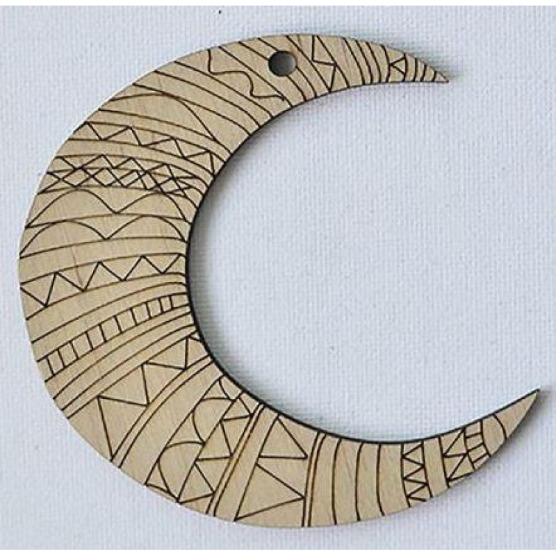 Розмальовка на фанері, Магніт на холодильник півмісяць.