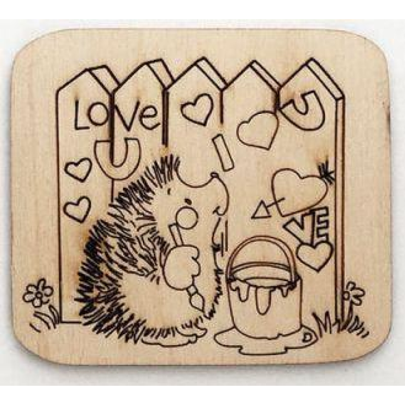 Розмальовка на фанері, Магніт на холодильник LOVE #16