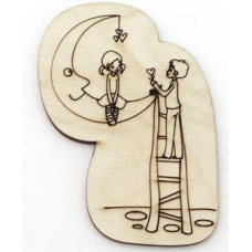 Раскраска на фанере,  Магнит на холодильник Романтична історія №11