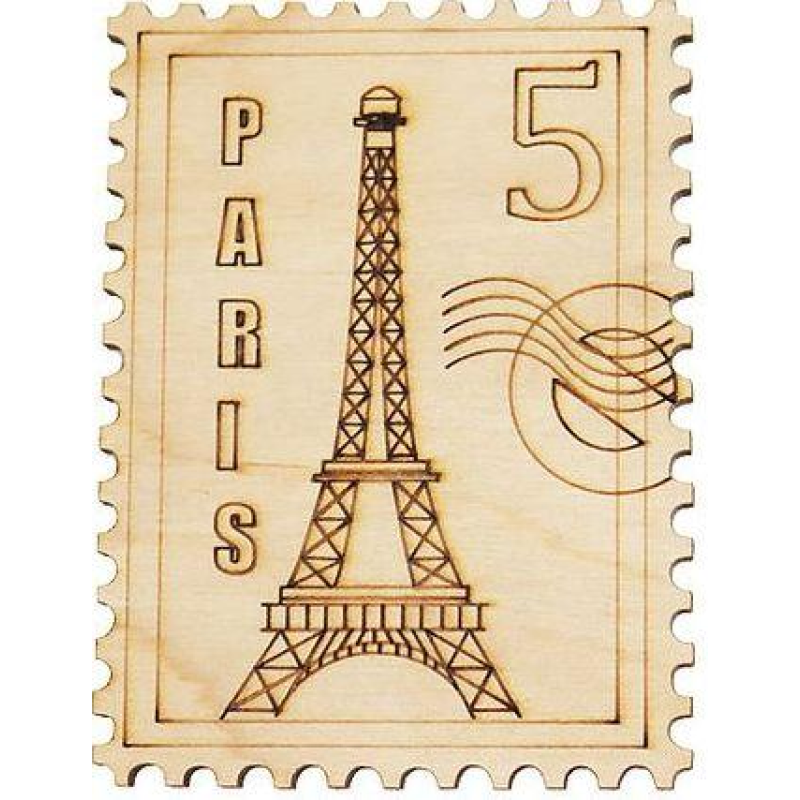 Розмальовка на фанері, Магніт на холодильник Марка Париж 11